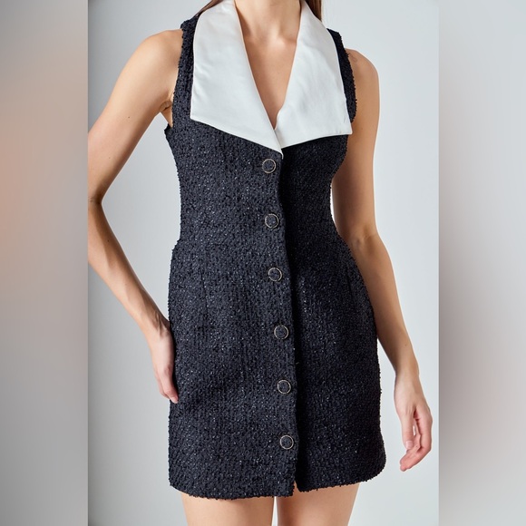 Nwt black endless rose‎ Anthropologie sleeveless tweed dress nwt - Picture 4 of 17